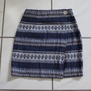 Weathervane | Woven Wrap Skirt | Blue | Vintage